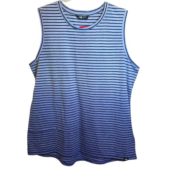 The North Face Striped Dip Dye Tank Top Womens Sz XL Blue Sleeveless Crewneck - Picture 2 of 13